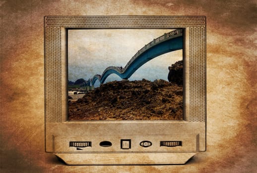 Curved bridge on TV