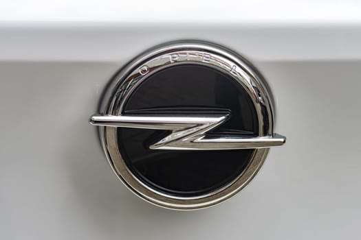 WETZLAR, GERMANY 2022-04-23: OPEL Logo. Opel is a German automobile manufacturer headquartered in Russelsheim, Hesse, Germany, and a subsidiary of General Motors Company founded by Adam Opel in 1862