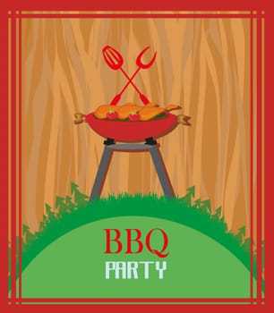 Barbecue Party menu card Invitation
