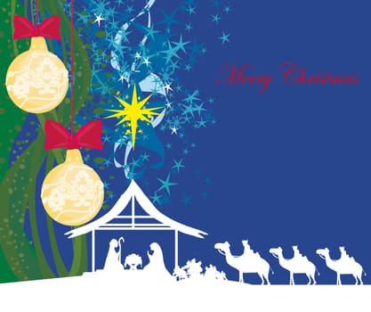 birth of Jesus in Bethlehem - abstract card