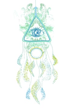American Indian talisman dreamcatcher with eye