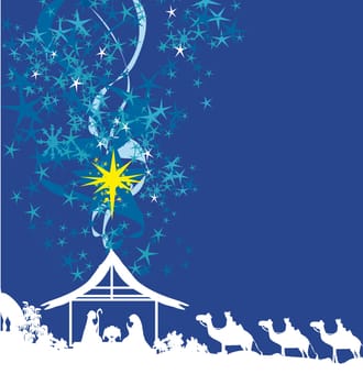 birth of Jesus in Bethlehem - abstract card