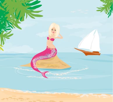 Illustration of a Beautiful mermaid