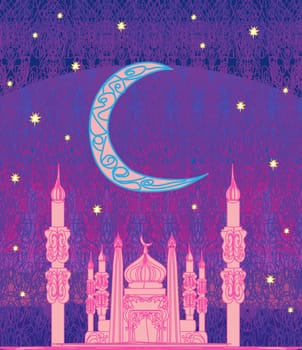 Ramadan background - mosque illustration card