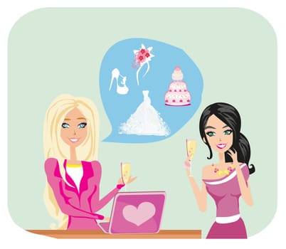 Wedding planner and bride