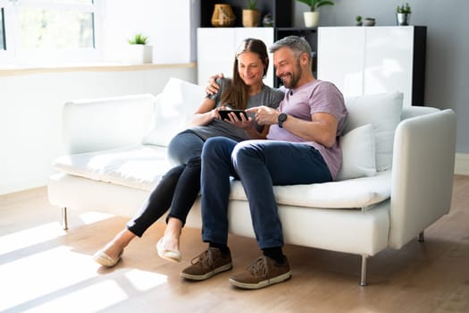 Fun Online Social Lifestyle At Home. Mobile Technology