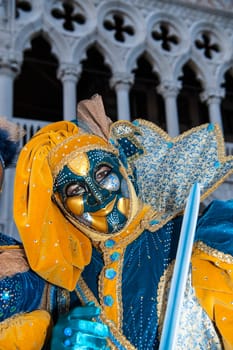 VENICE, ITALY - Febrary 21 2020: The masks of the Venice carnival 2020