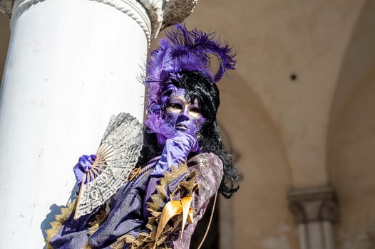 VENICE, ITALY - Febrary 23 2019: The masks of the Venice carnival 2019.