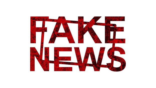 Fake News text. Computer generated 3d render