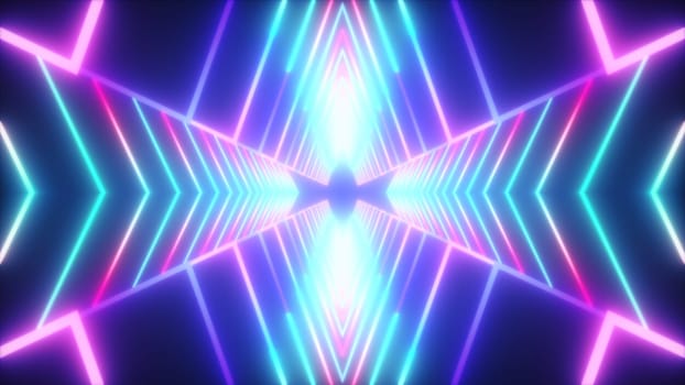 Neon tunnel. Computer generated 3d render