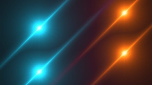 Fractal rays with glowing impulse lights. Computer generated 3d render