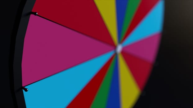 Spinning fortune wheel. Computer generated 3d render