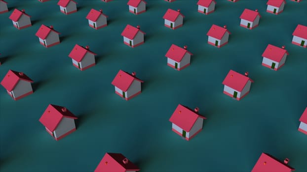 Rows houses. Computer generated 3d render