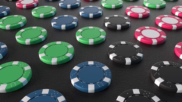 Poker chips. Computer generated 3d render