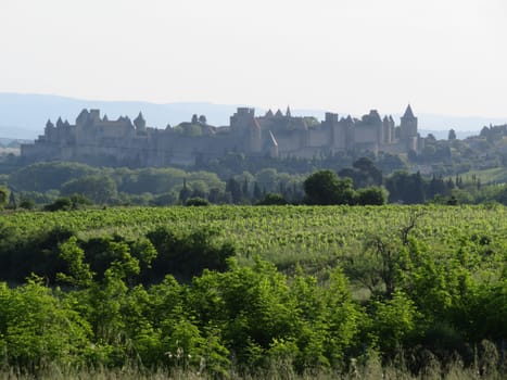 beautiful city of France ancient medieval tourist wall protection
