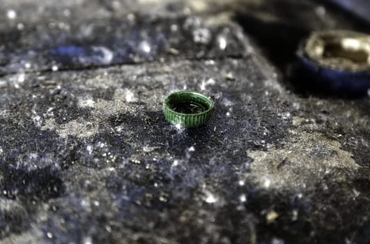 Detail of plastic recycling in a clean point in the city