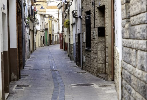 Detail of old street in a historic town in Spain