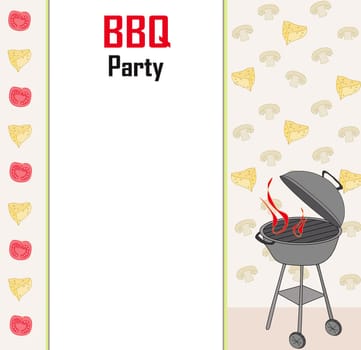 Barbecue Party menu card Invitation