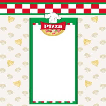 Pizza Menu Template, Vintage Card with space for your text