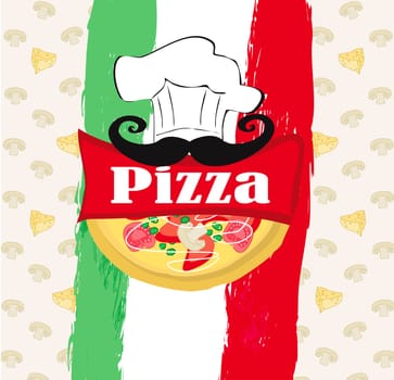 Pizza Menu Template, Vintage Card with space for your text