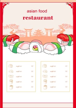 Asian food Restaurant Menu Card