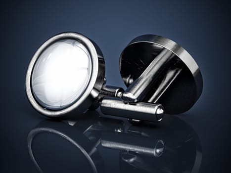 Cufflinks isolated on white background. 3D illustration.