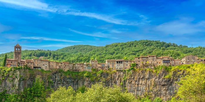 The View of Castellfullit de la Roca, Girona, Spain