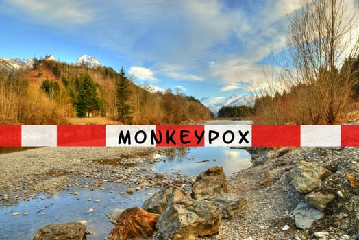 Closed travel destination due to monkeypox outbreak, the MPXV virus, infectious disease spreading, pandemic