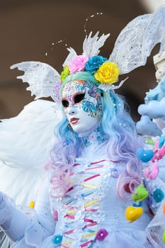 VENICE, ITALY - Febrary 18 2020: The masks of the Venice carnival 2020.