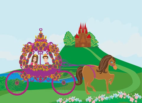 princess with prince in the carriage