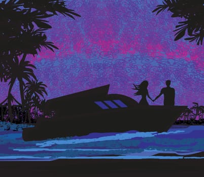 Tropical vacation on sea landscape