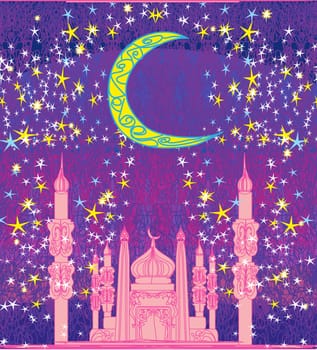 Ramadan background - mosque illustration card