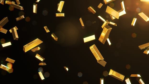 3D illustration Background for advertising and wallpaper in investment and storage gold scene. 3D rendering in decorative concept.