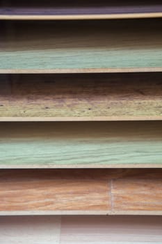 Laminate Flooring samples. Visible dovetail edge