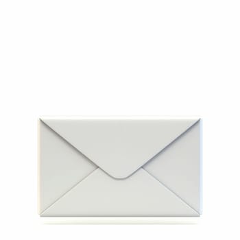 Mail icon closed envelope 3D render illustration isolated on white background