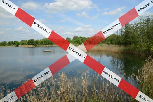 Closed travel destination due to monkey pox outbreak, the MPXV virus, infectious disease spreading, pandemic