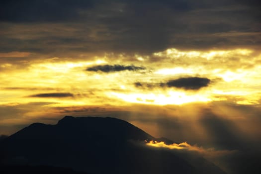 Mountain and dramatic sky