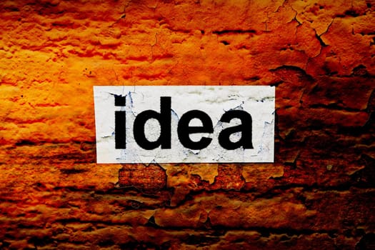 Idea text on grunge background
