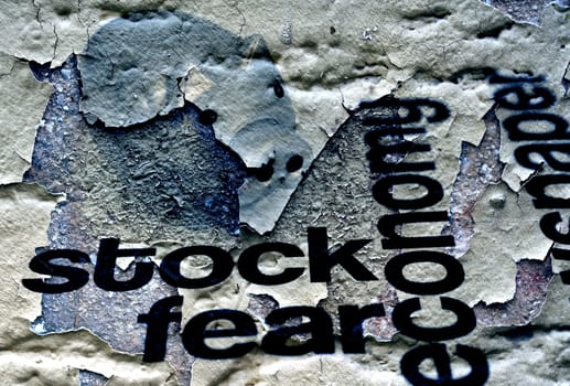 Stock and fear concept on grunge background