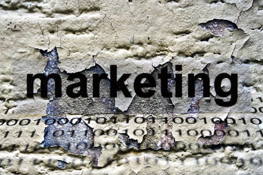 Marketing text on grunge background