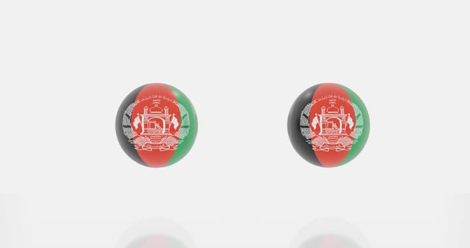 3d render of globe in Afghanistan flag for icon or symbol.
