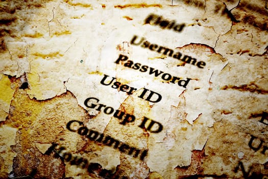 Username and password grunge style