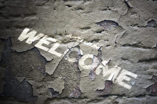Grunge welcome text