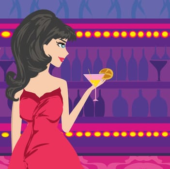 Sexy  woman in night club