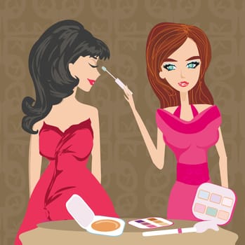 Makeup artist at work
