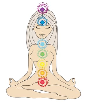 Yoga girl in lotus position
