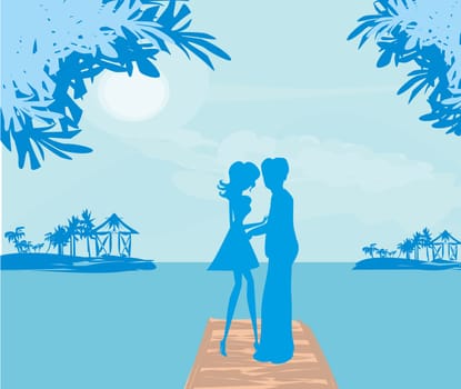 couple holding hands at beach