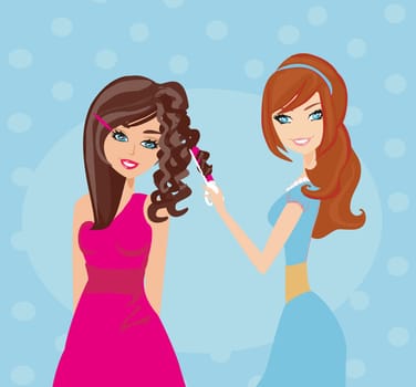 beautiful woman in hairdressing salon