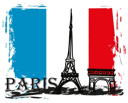 Paris, France - grunge abstract card
