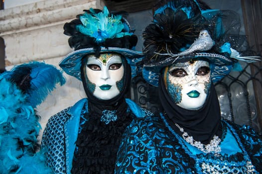 VENICE, ITALY - Febrary 21 2020: The masks of the Venice carnival 2020